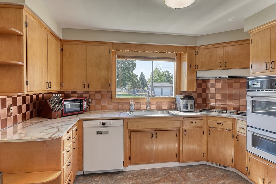 The original stove and oven work just as well as the new dishwasher, refrigerator and microwave.