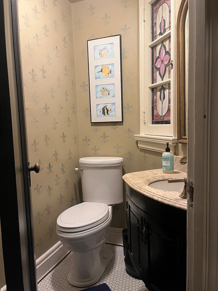 Half bathroom next to foyer