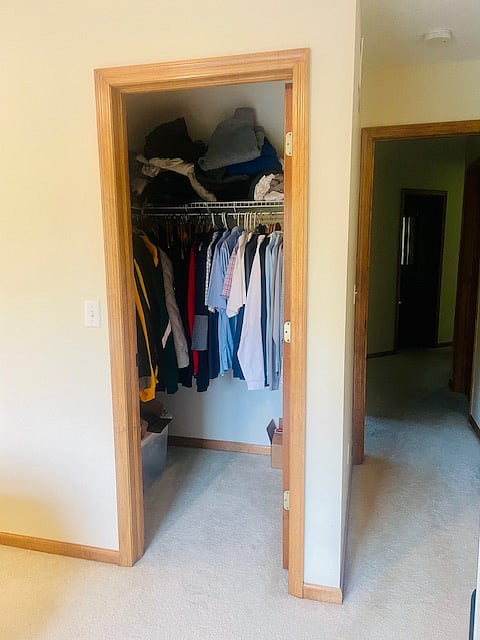Large walk-in closet. (Clothes will be removed prior to move in.)