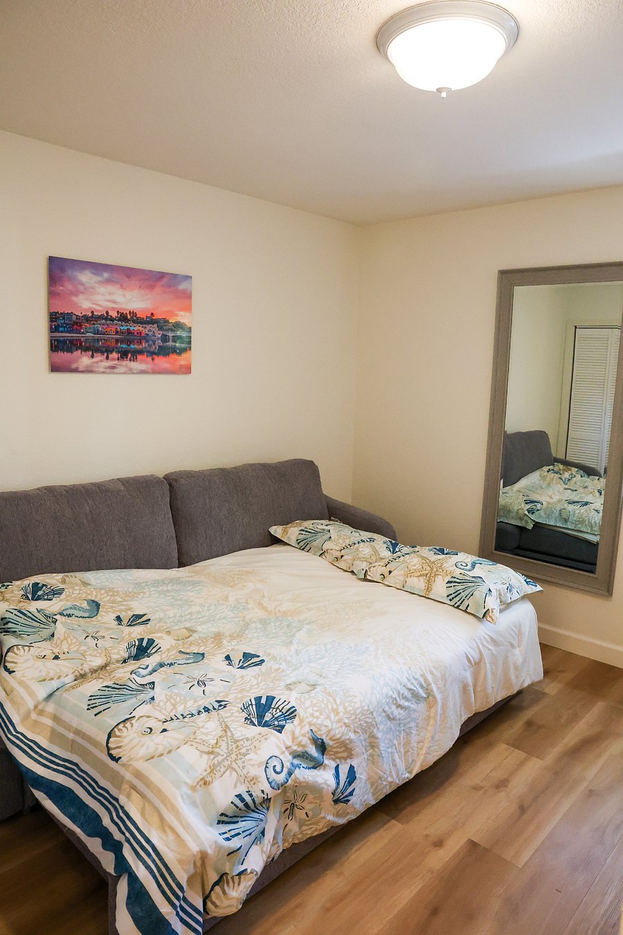 Optional Bedroom with couch that opens up to a full sized comfortable bed.