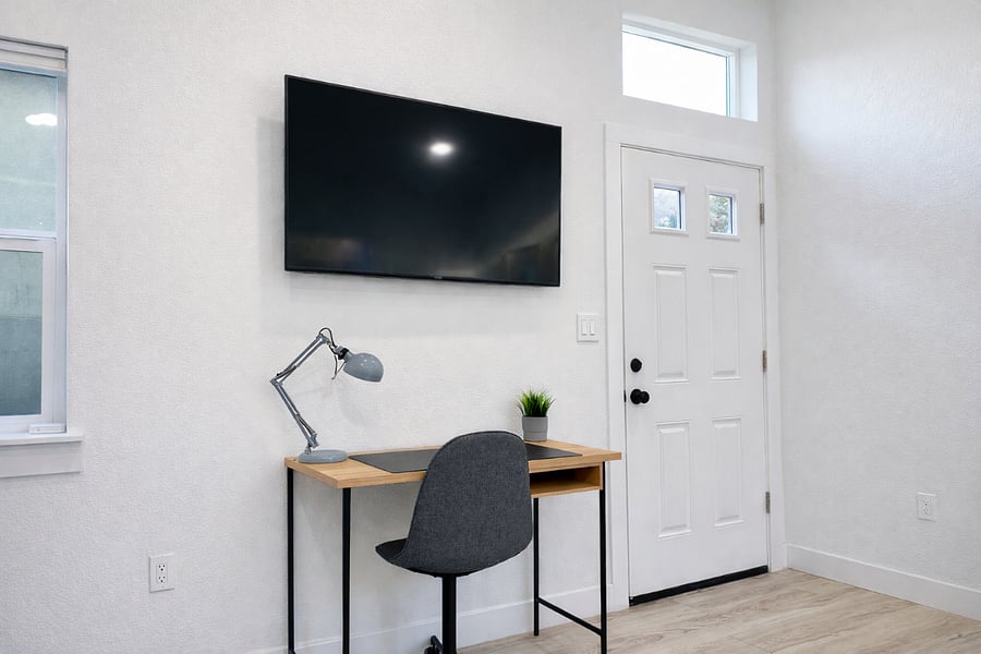 Dedicated workspace with desk and fast WiFi