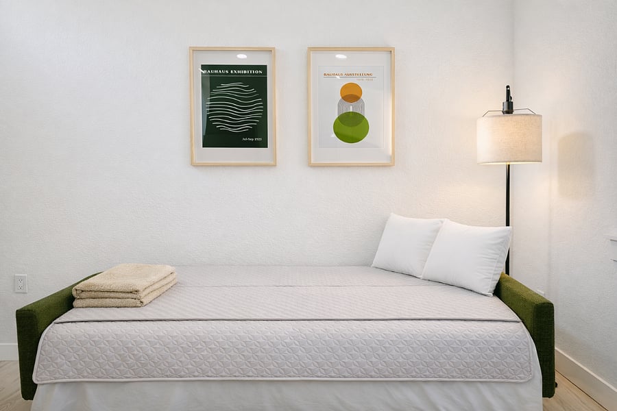 Convertible futon for an additional guest
