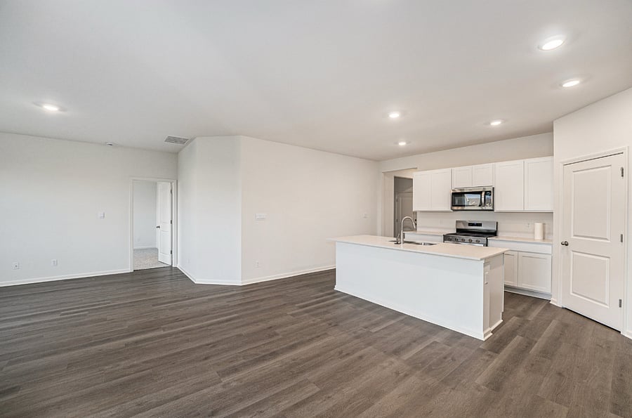 Open Kitchen, Dining and Living Room