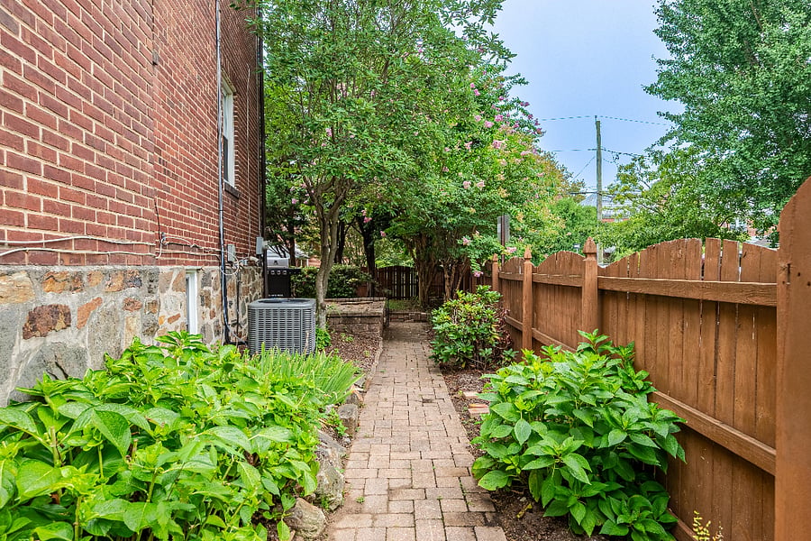 Stone walkway to private studio entrance