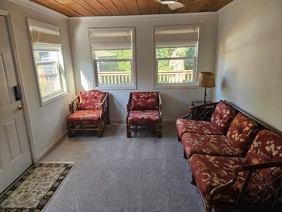 Den leading to backyard