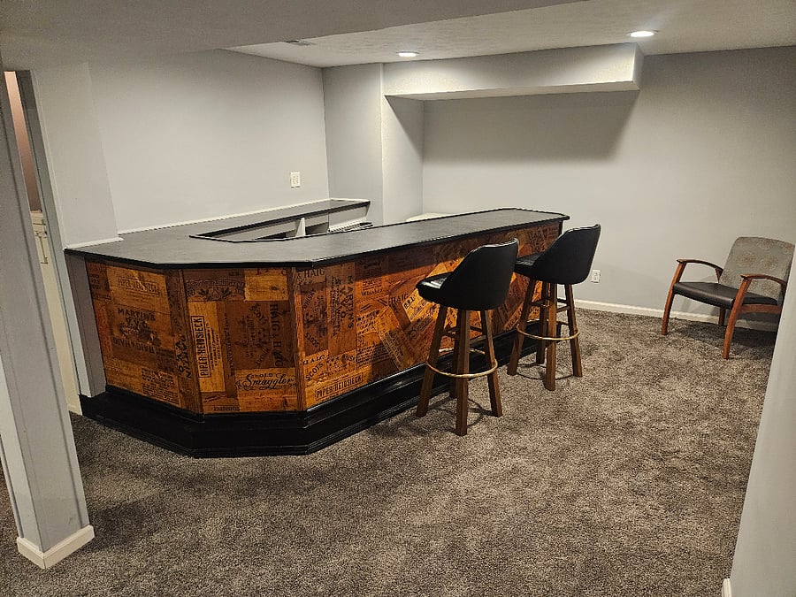 Dry bar in finished basement