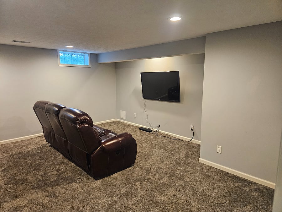 Additional entertainment area in finished basement