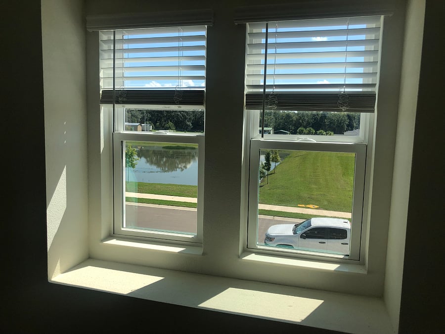 This is the pond view from one of the upstairs bedrooms. This windowsill is a perfect place to display photos or knick knacks.