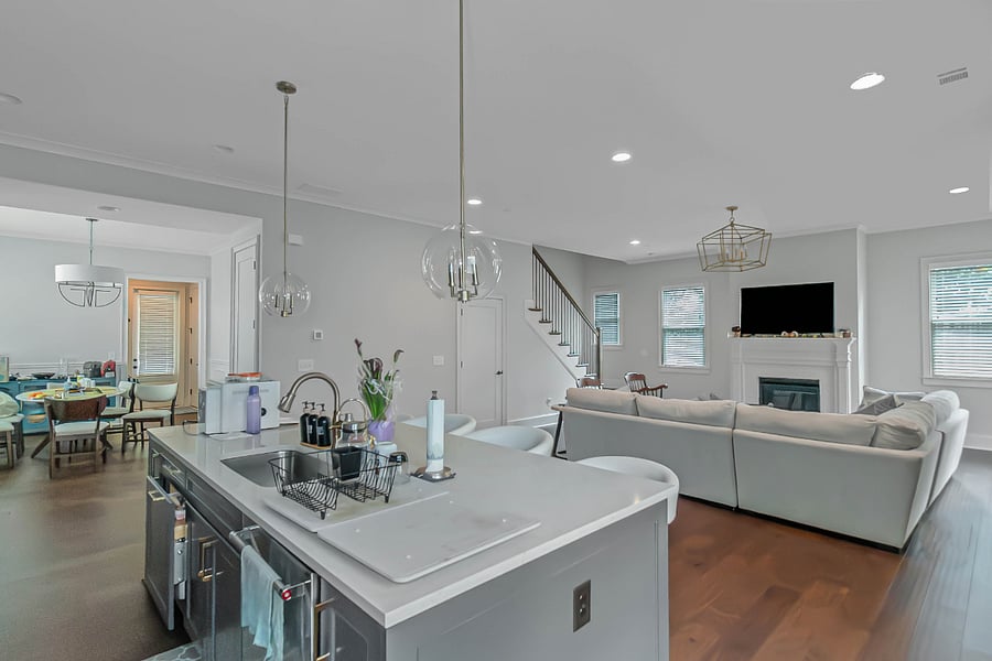 Dining Room, Kitchen and Living Room