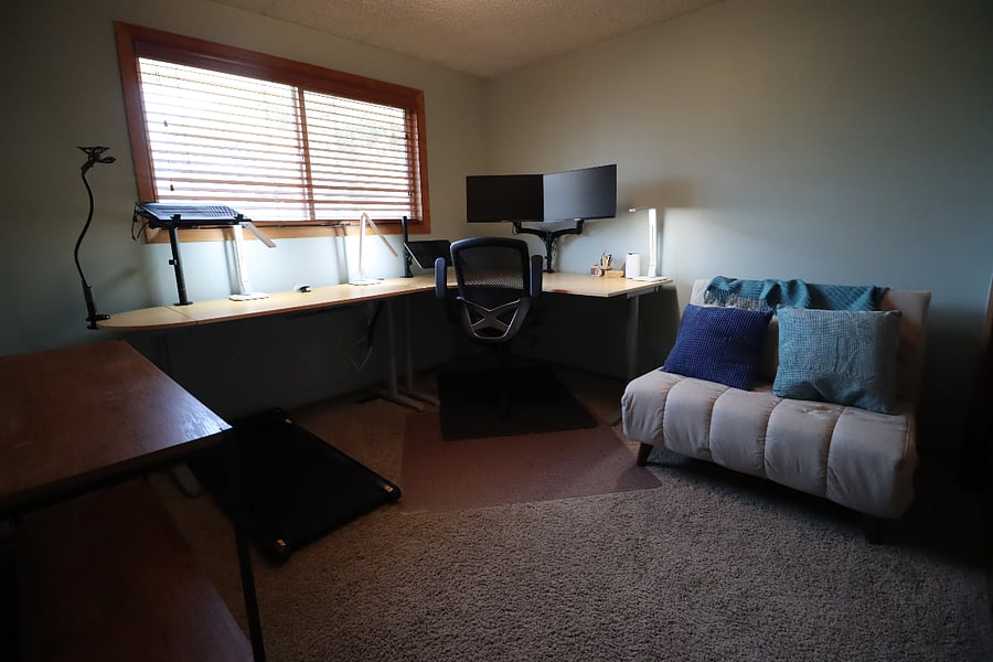 Upstairs Bedroom 4 / Office - Twin Pullout, Huge Walking Desk with 2 Monitors
