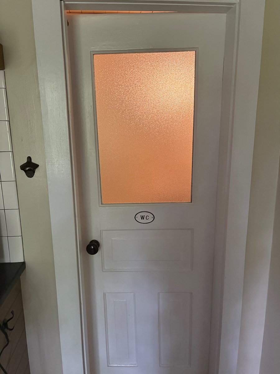Bathroom door.