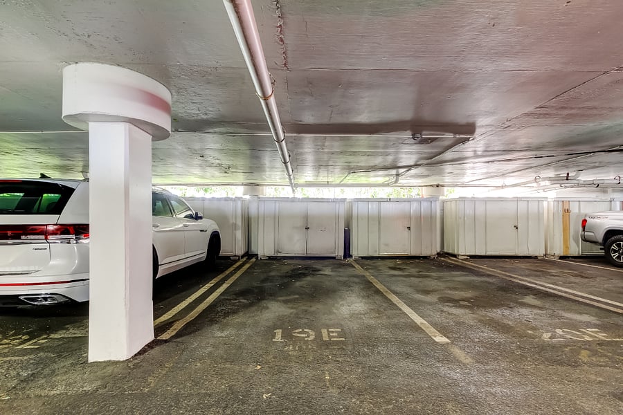 Covered garage parking and shed