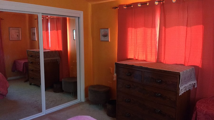 Main bedroom closet & chest of drawers
