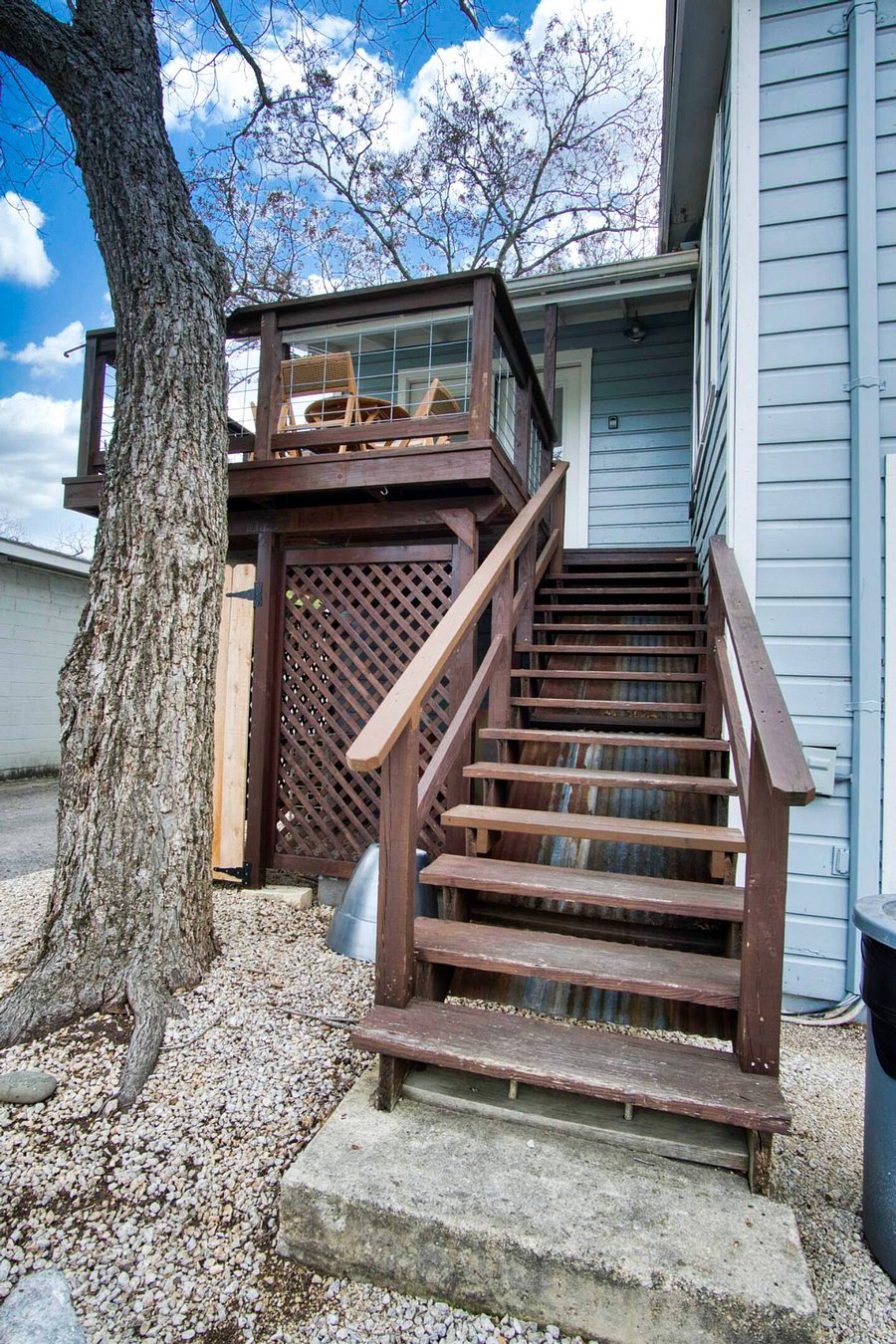 Stairs to access loft.