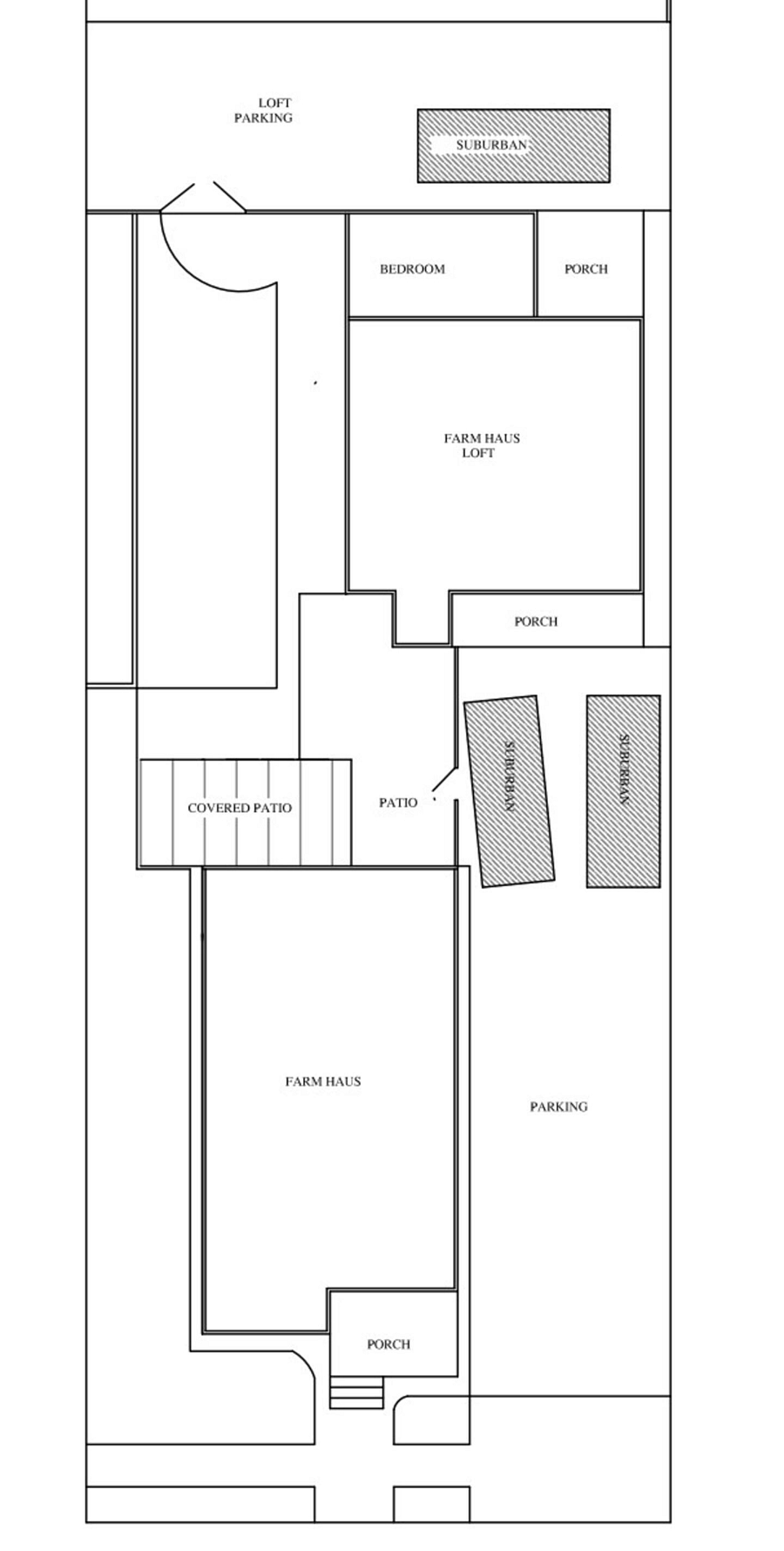 Layout of Property. Large backyard not shown.