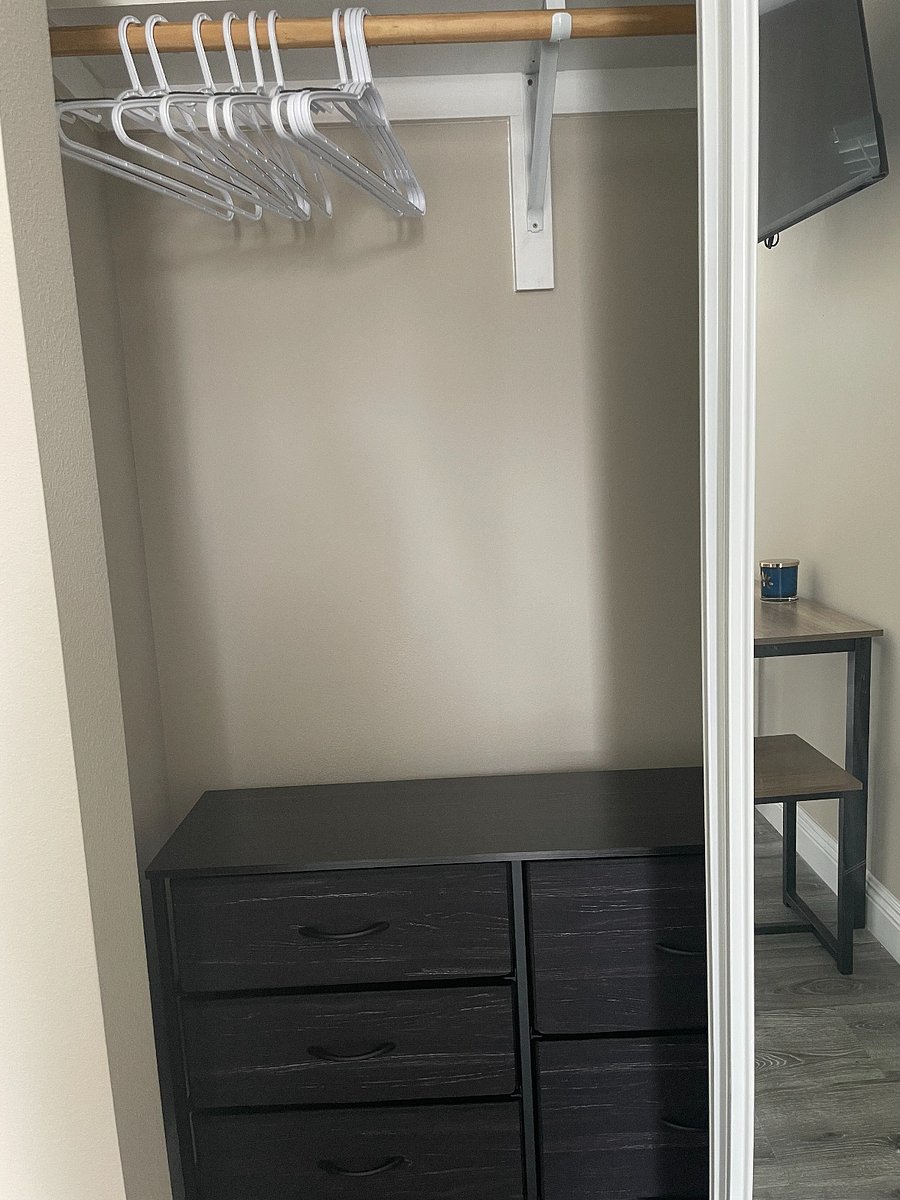 closet / storage and 5 drawer dresser