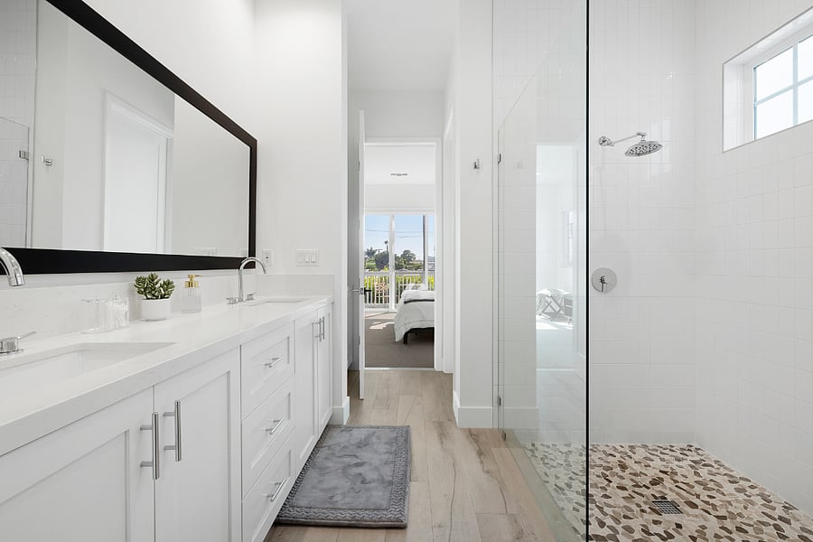 Primary bathroom with large shower