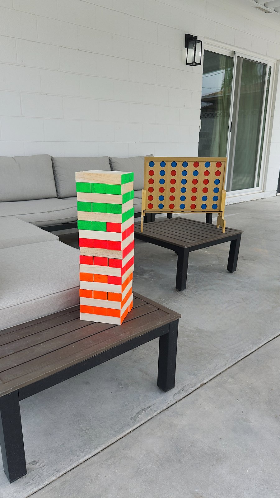 Glow in the dark Jenga and large connect 4. (Stored in the office closet)