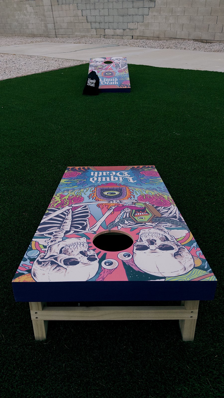 Cornhole upon request, stored in a locked outdoor shed. 