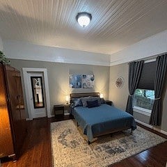 Large primary with high ceilings plus a walk in closet.