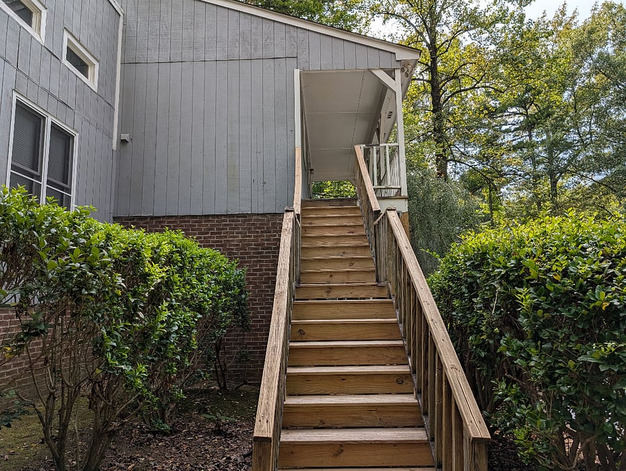 Stairs leading up to the unit