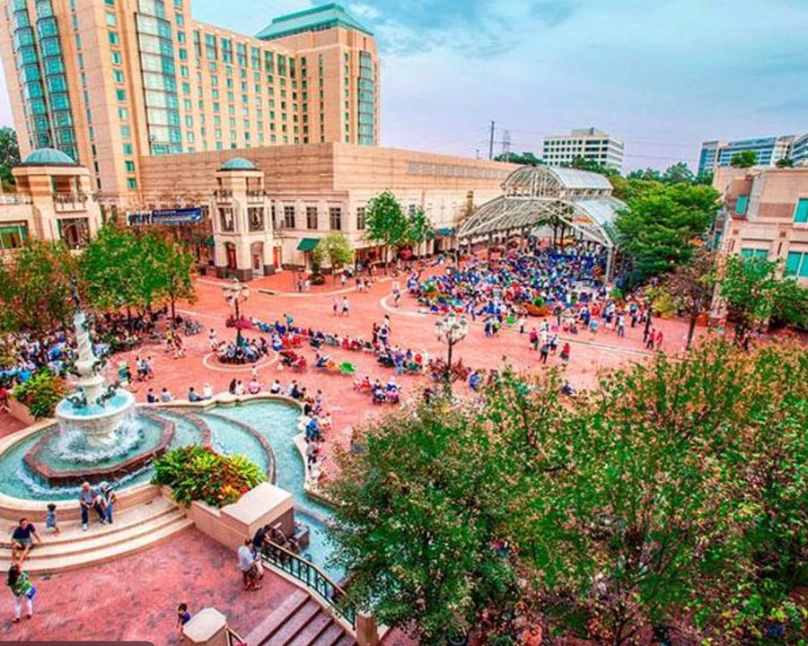 Reston Town Center is an 8-minute drive from the house.
