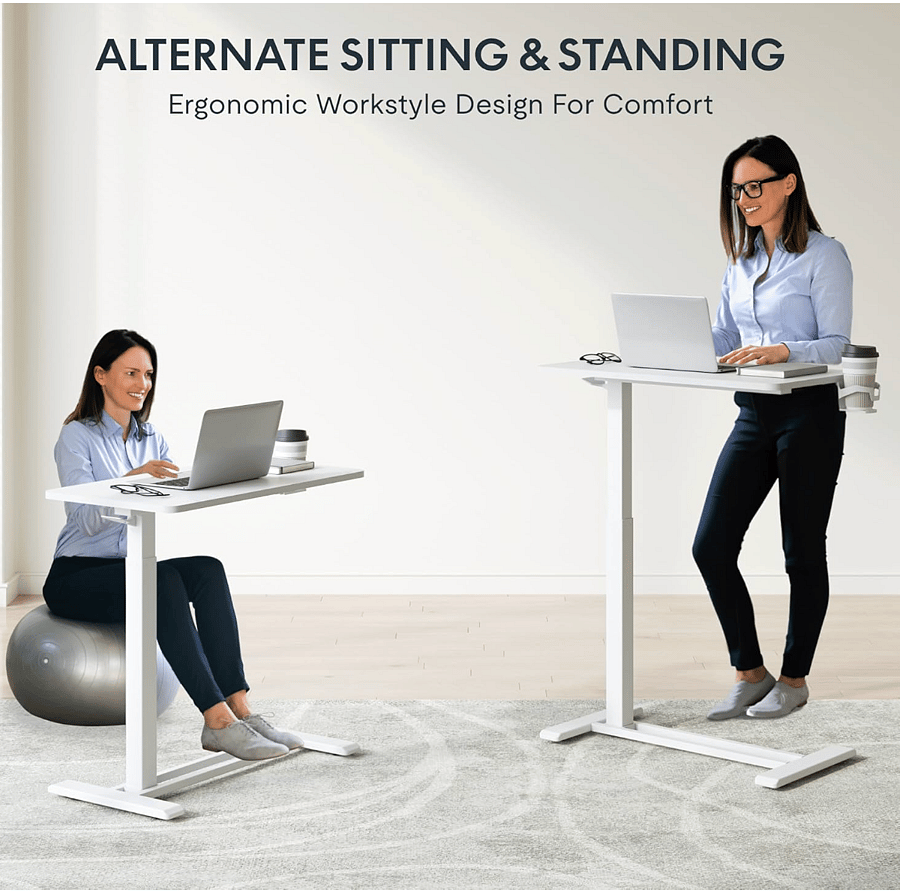 Stand/Sit Moveable Desk in Bedroom