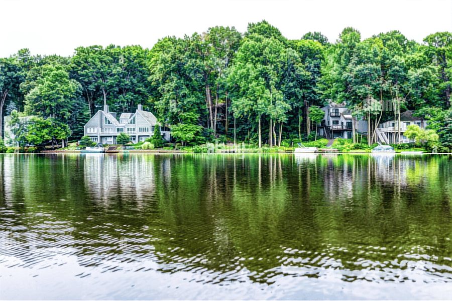 Just another view of Lake Audubon from own backyard. We provide paddles and life jackets. Our community generously donated kayaks, canoes, and paddleboards for use.