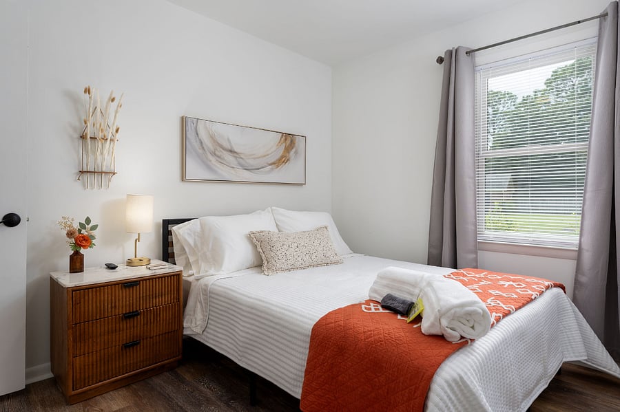 Bedroom with Queen Bed and Roku TV