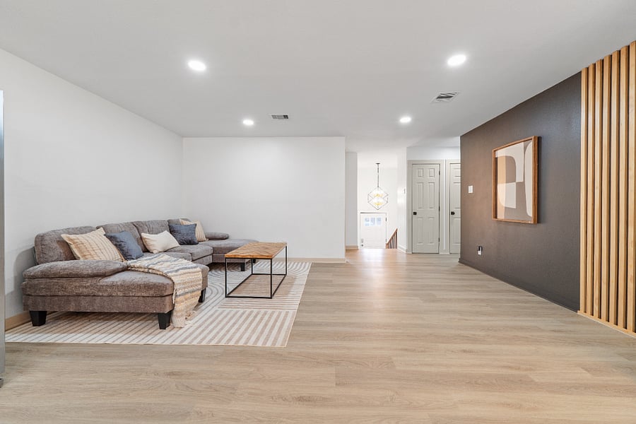 Shared open space living room