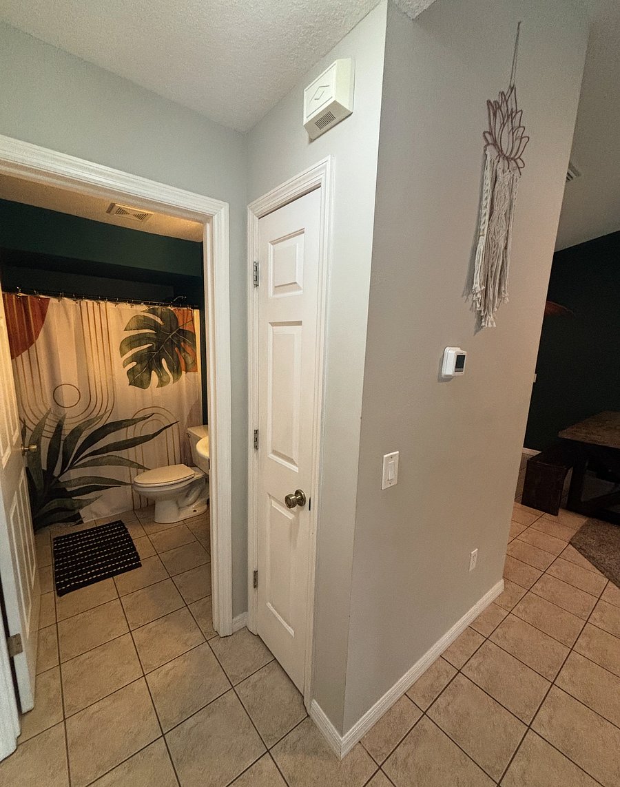 Hall to Spare Bathroom
Closet for ample storage.