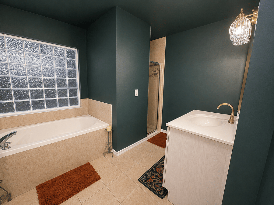 Master Bathroom Entry Barn Door to Shower