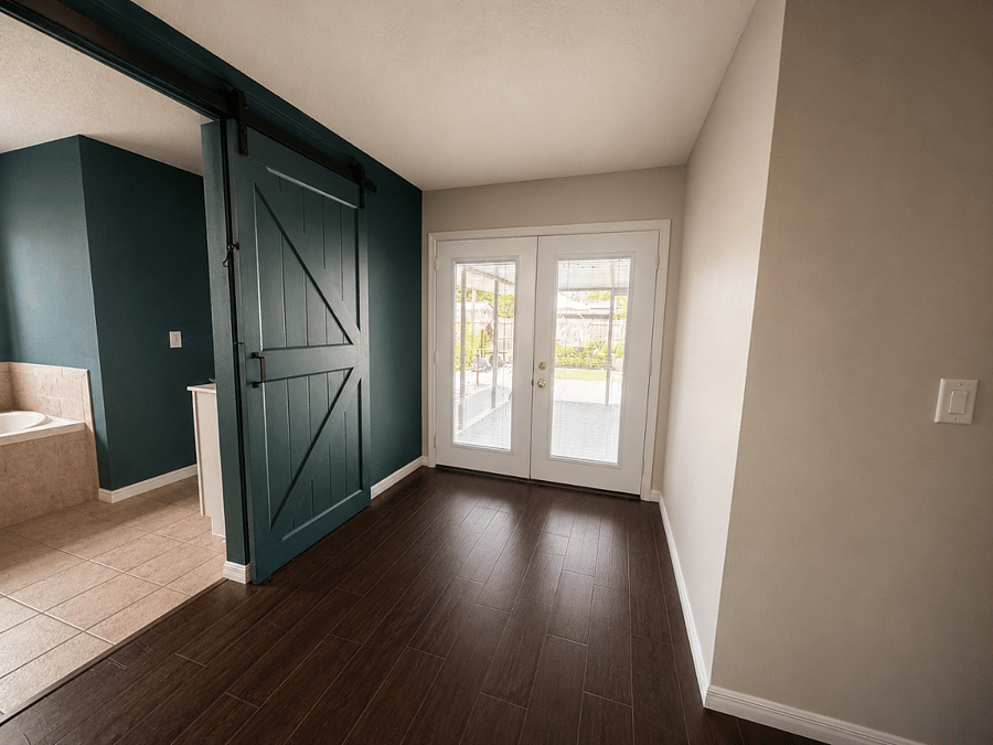 Bonus Suite Back Door to Patio and, Bathroom Barn Door Entry