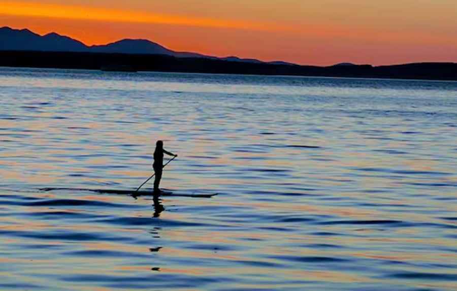 Olympic mountains sunset on Alki