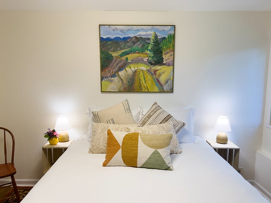 Queen bed in bedroom 2.