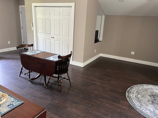 dining space and large coat closet