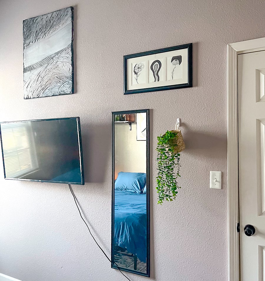 Get ready for your day in front of the full-length mirror. Curl up in bed & stream your favorite shows on the Smart TV. 