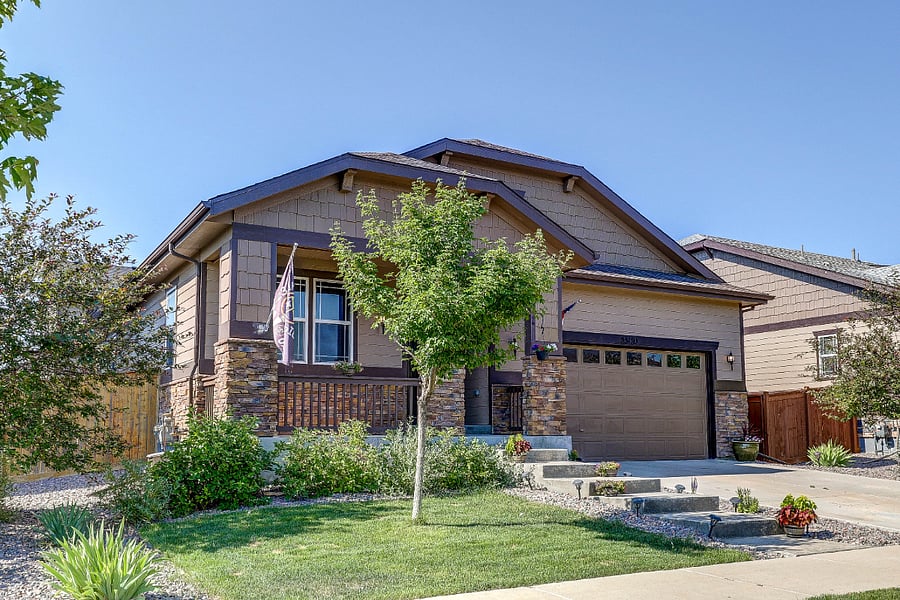 Beautiful front yard and landscaping with private entrance