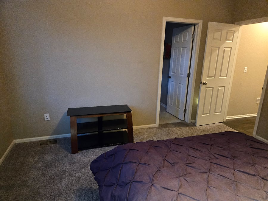 Large main floor master suite with Queen sized bed(not pictured), with master bath and large walk in closet!