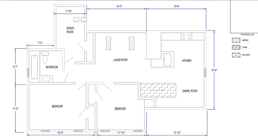The floorplan of this apartment to better understand it's layout.