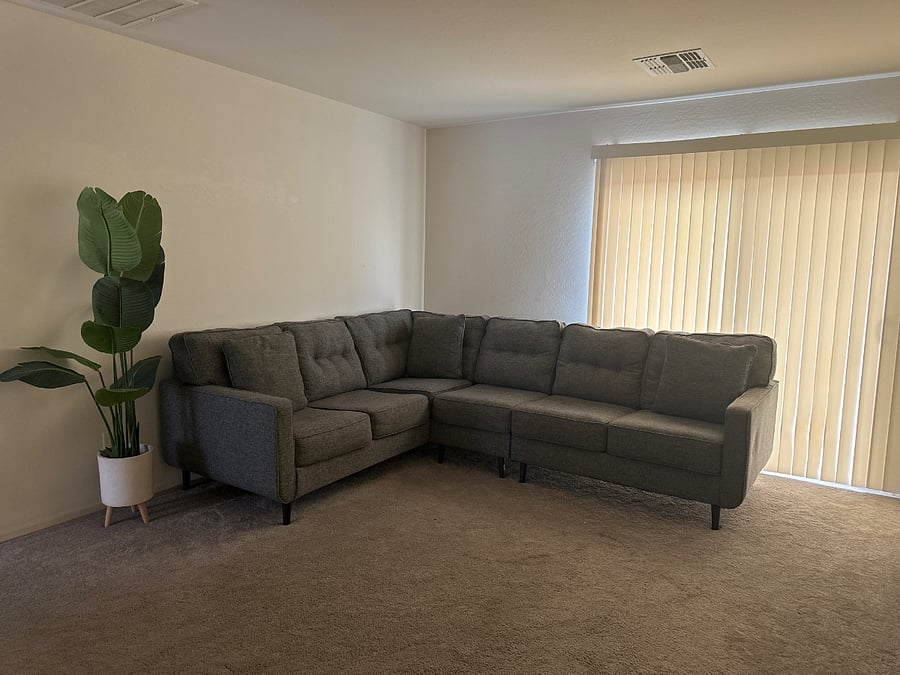 Upstairs living room can take you outside onto the balcony or enjoy the Mountain View from inside