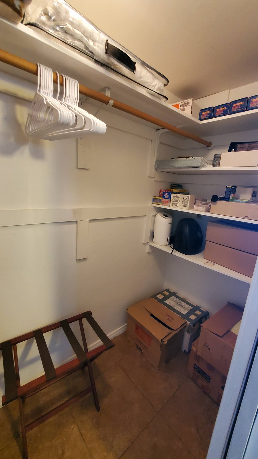 Walk in closet (right side) with shelving