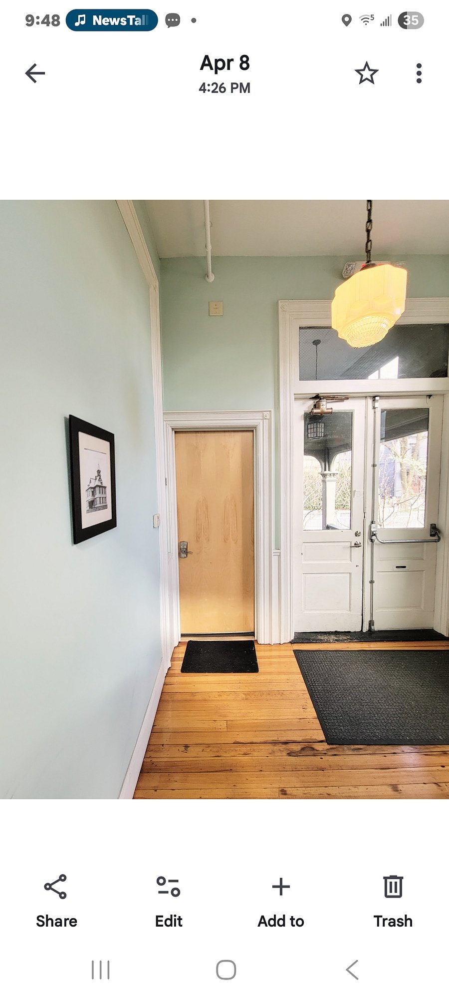 Your entry inside the schoolhouse is just up the front steps.  Key entry for the exterior, Electronic lock for your interior door for added security and peace of mind.  