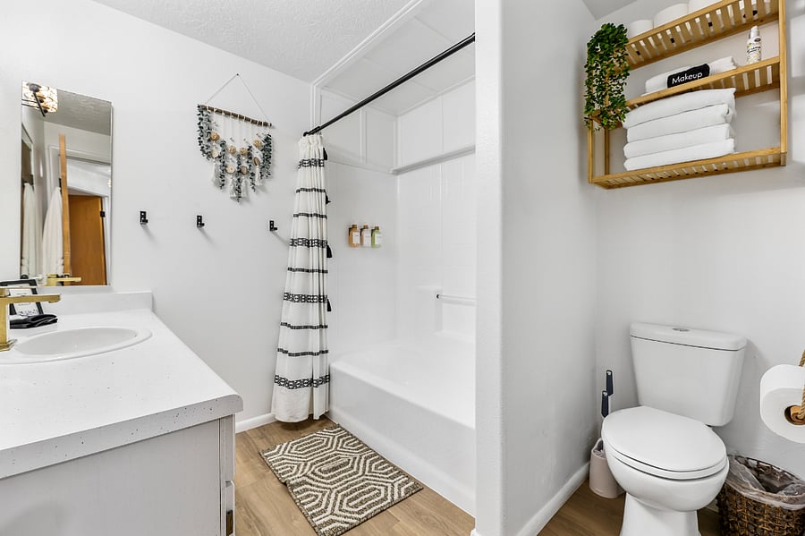 Bathroom with large counter space