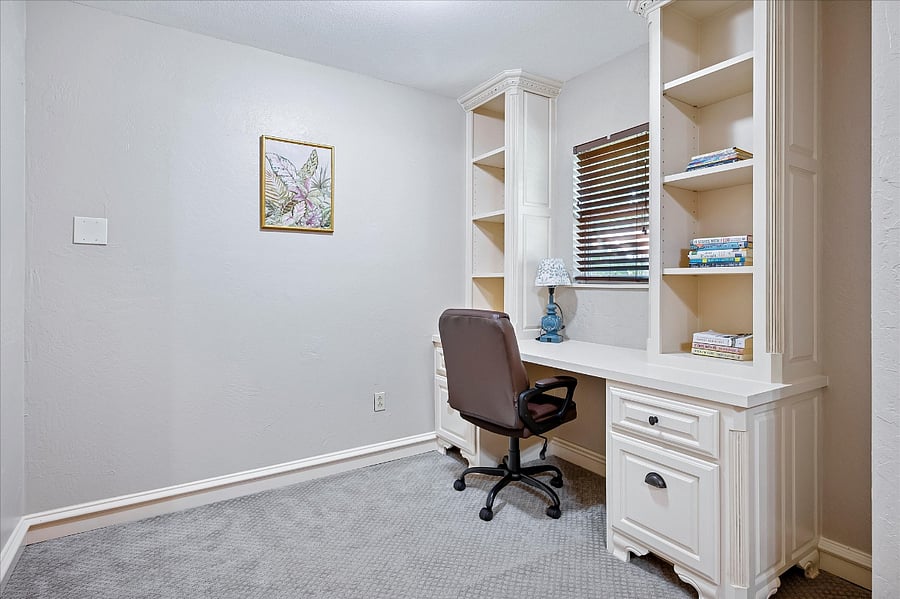 Dedicated office space designed for remote work ideal for guests needing a quiet, focused environment