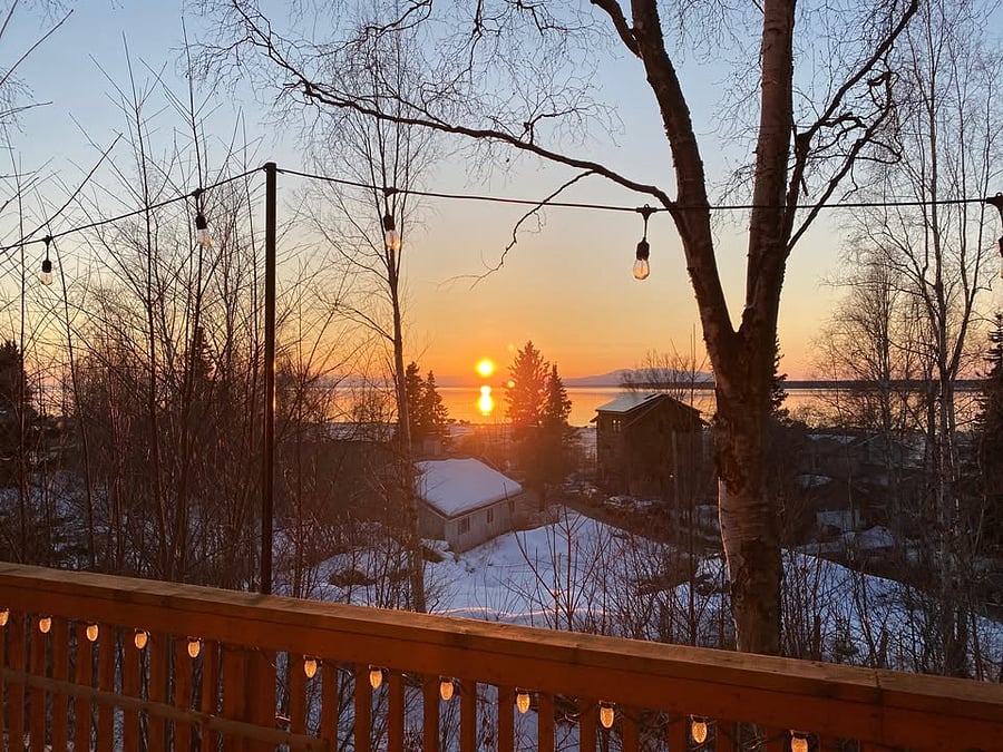 View from the deck in the winter time (the sun sets are spectacular in the colder months!)