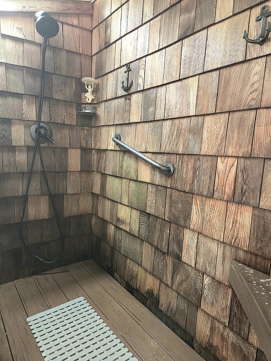 This outside shower is very nice all year long.