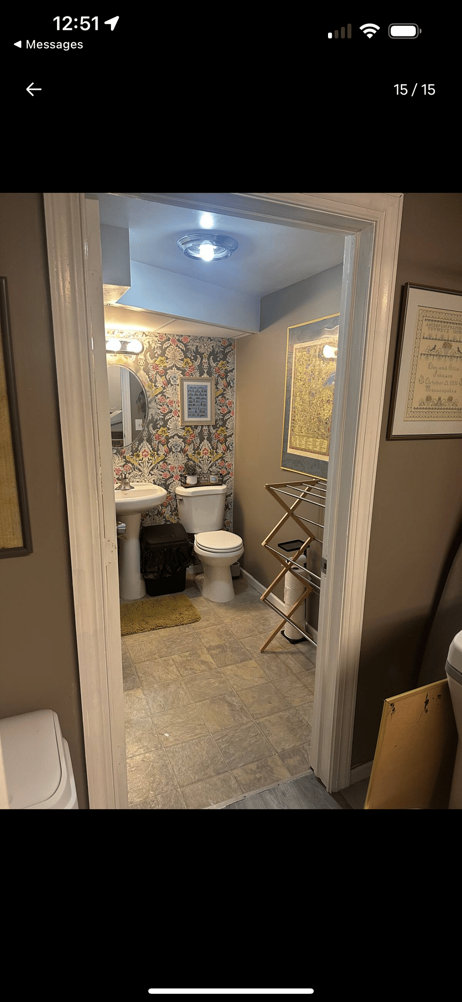 Half bathroom next to laundry room