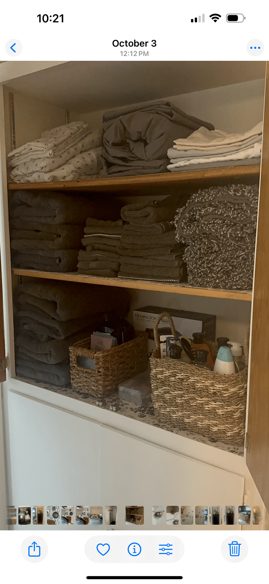 Fully stocked linen & towel closet