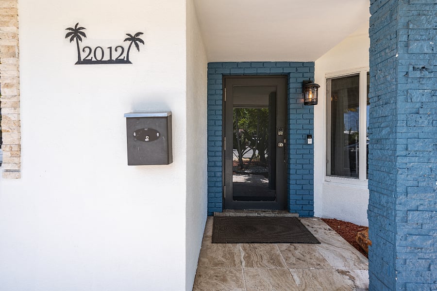 Front door with keypad